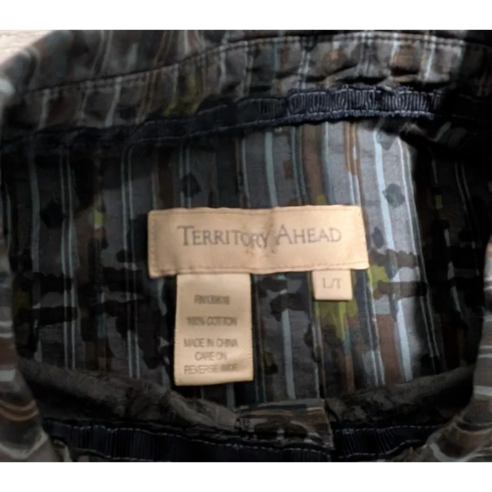 The Territory‎ Ahead Men's Multicolor Geometric Long Sleeve Shirt Size Large - Picture 2 of 6